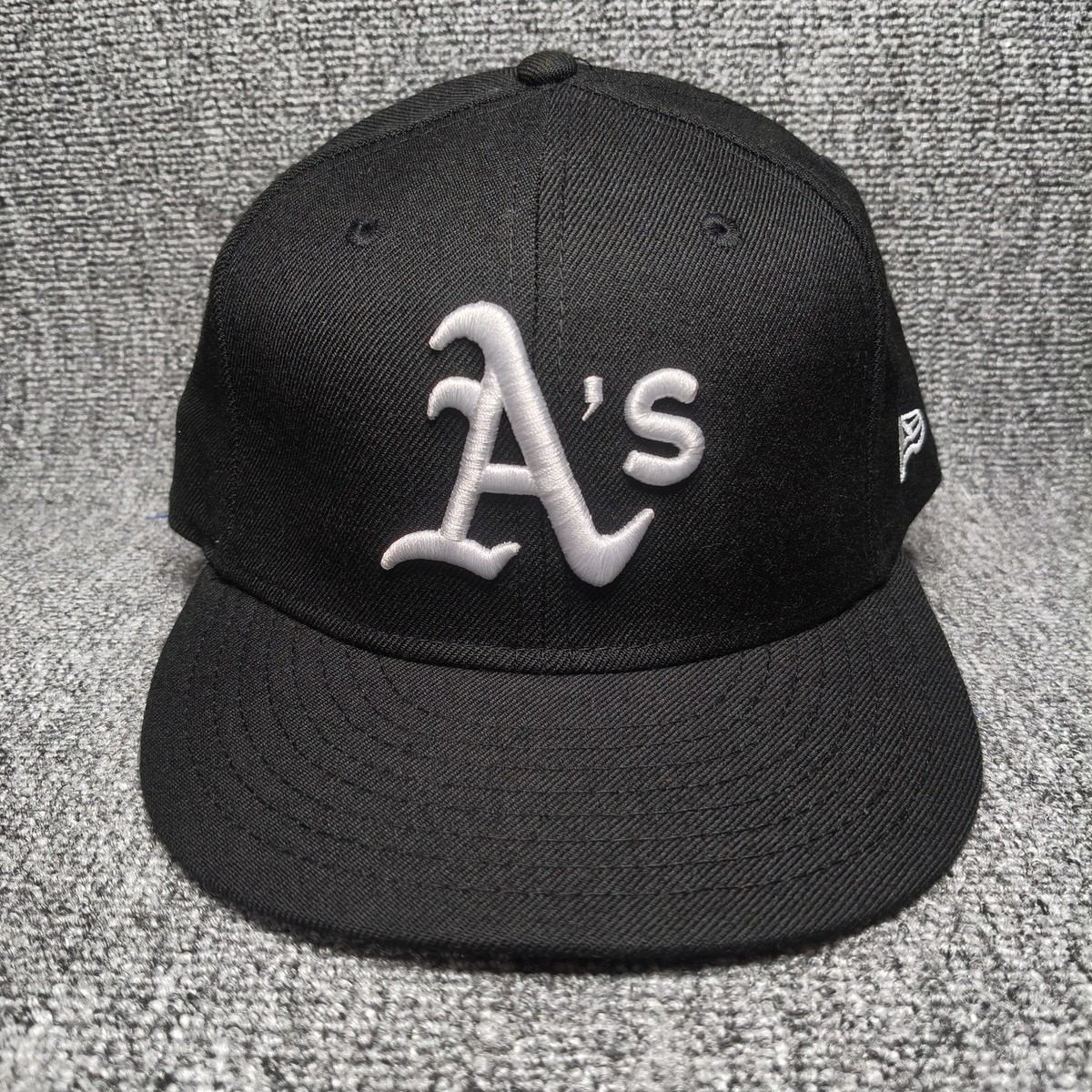 New Era Oakland Athletics A's Black Snapback Hat White Logo Flat Brim