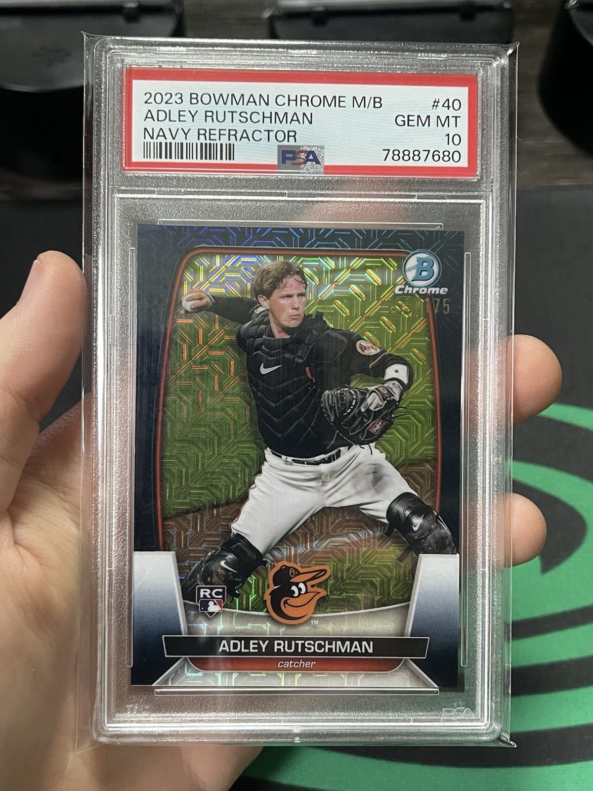 2023 Bowman - Adley Rutschman #40 Chrome Navy Mojo Refractor /175 (RC)