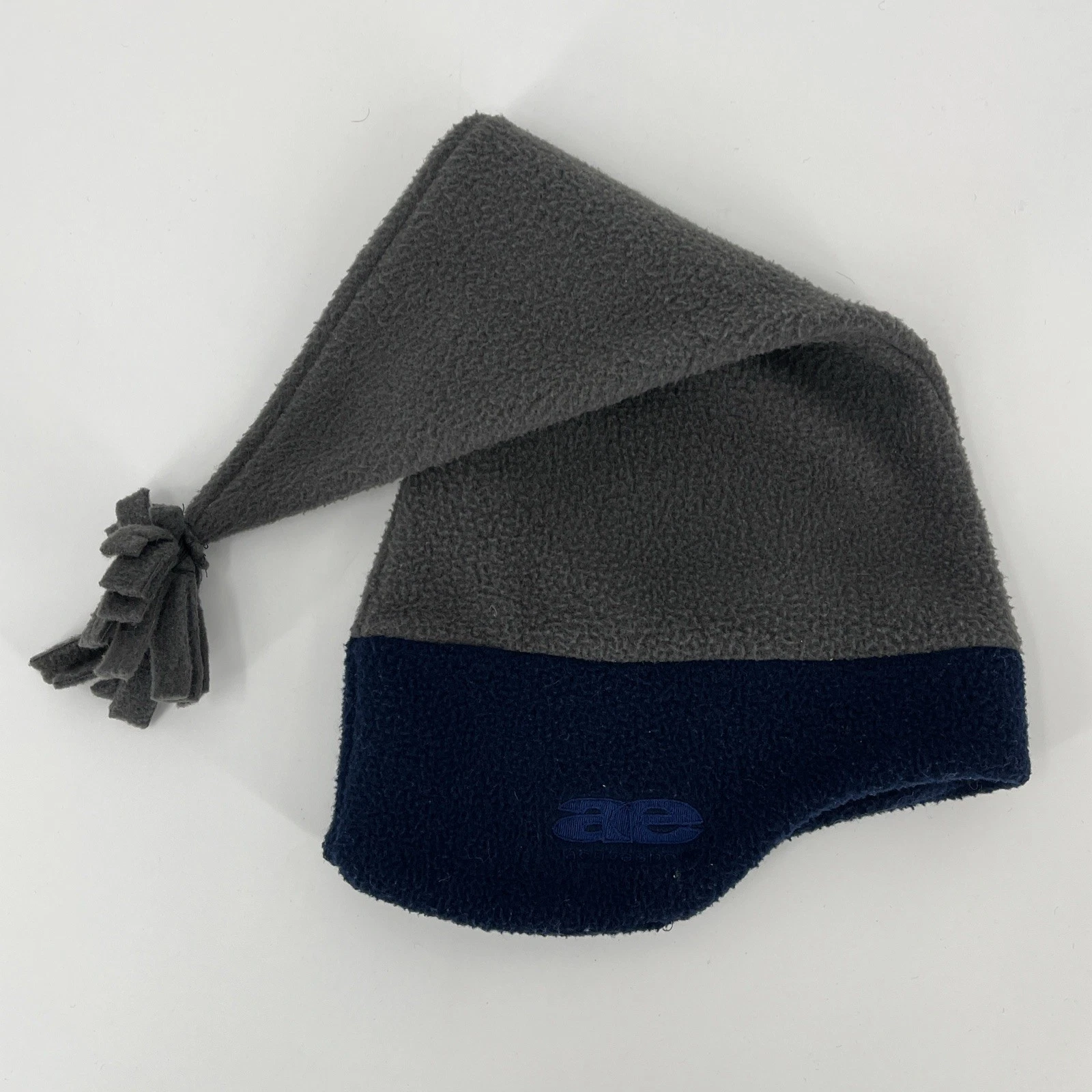 VTG 90s Y2K American Eagle Fleece Jester Hat - Long Stocking Cap - Made in USA