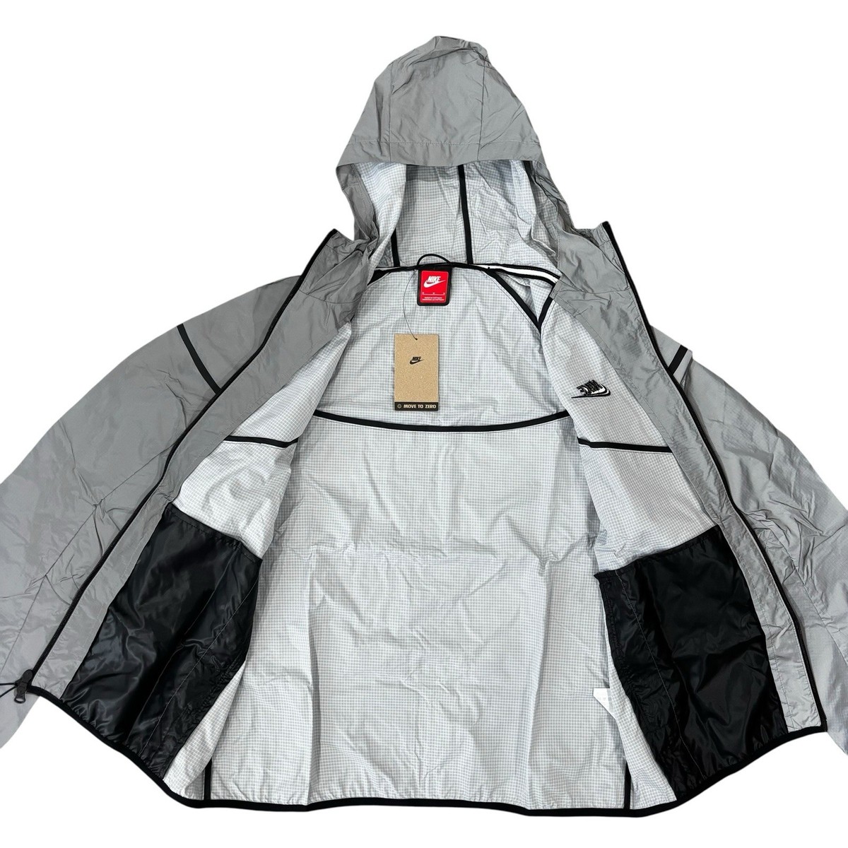 Nike Tech Woven Flash Jacket Reflect Silver Black FZ7585-035 Size
