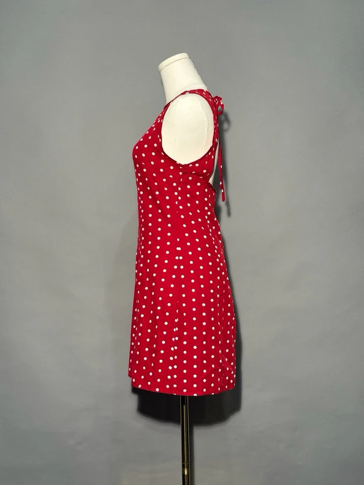 Women's Red Polka with White Polkadot Dress Size Small  Vintage Style - Image 2 of 4