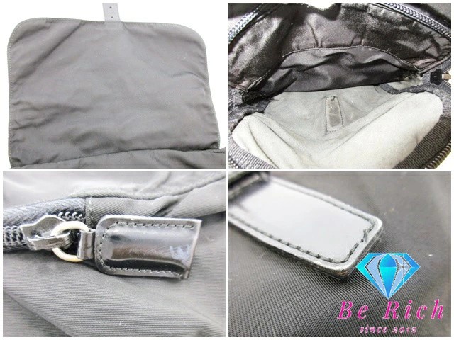 PRADA Shoulder Bag BT8994 Black Nylon Leather Triangle Plate Logo Pocono Crossbo thumbnail 6
