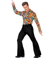 Black 1970s Groovy Trousers for Men