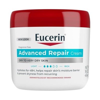 Eucerin Advanced Repair Body Cream, Urea Enriched, Unscented Body Cream 16oz Jar
