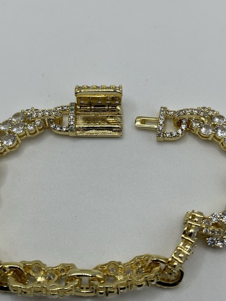 Alternate view of 18k Gold Plated Cubic Infinity Link Bracelet Inches