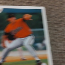 Baseball Player Orange Jersey Sports Trading Card Vintage MLB Card