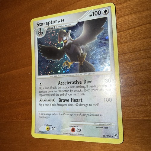 Pokemon Staraptor Diamond and Pearl 16/130 Holo LP SWIRL!
