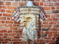 Vintage 90s all over print southwestern tribal eagle shirt sz L made in USA