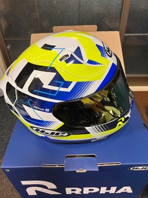 HJC RPHA11 Motorcycle Helmet Blue/Yellow Full Face, Size M, Used