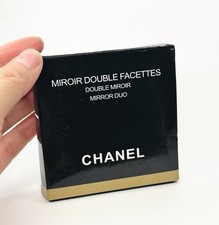 Chanel Limited Edition Double Compact Mirror Color Black NEW w Pouch And Box