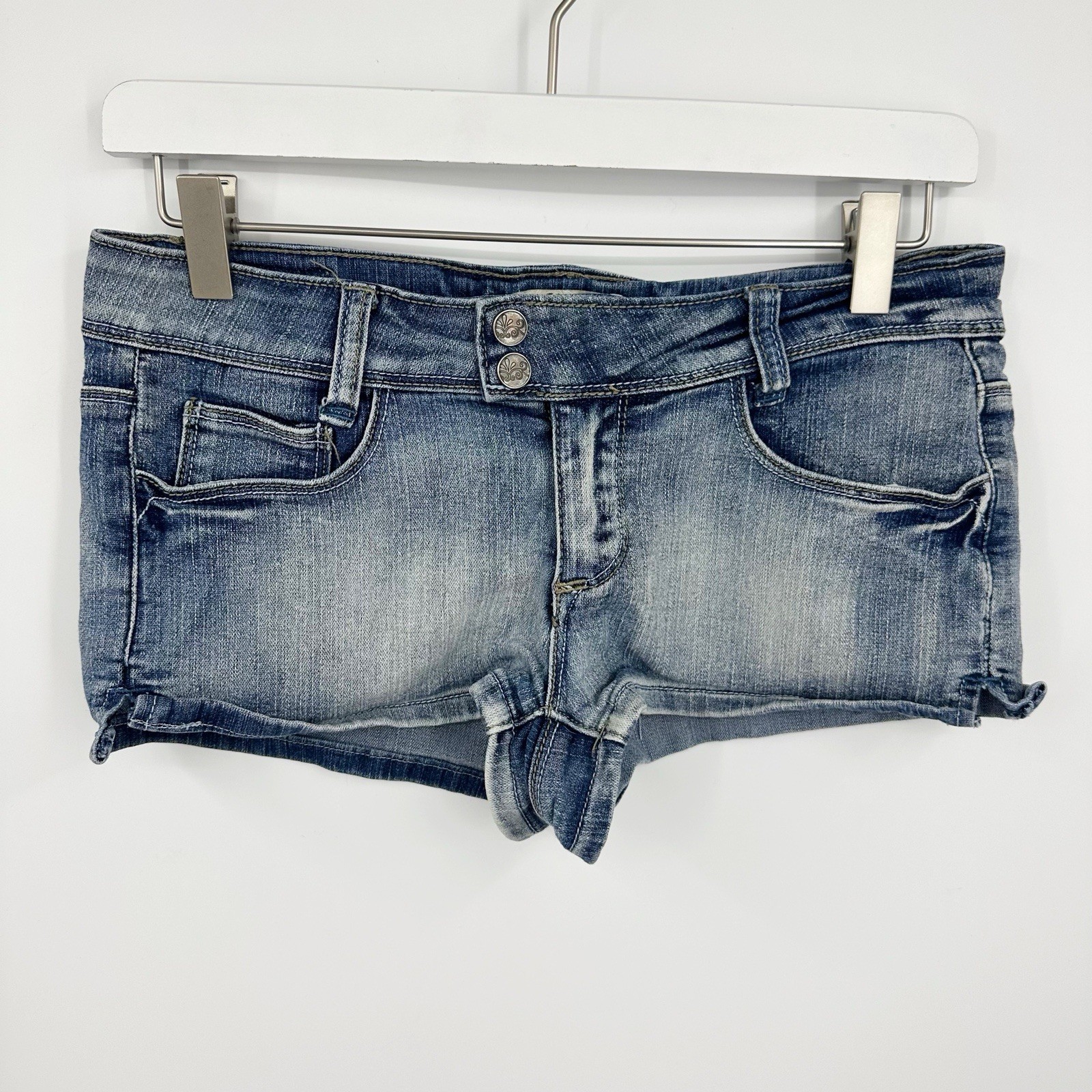 Refuge Vintage Y2K Denim Micro Mini Shorts Size Juniors 3 Early 2000s Festival