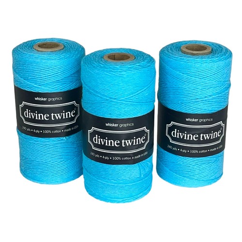 Bakers Devine Twine 3 Pack 100% Cotton 240 Yards, 4 PLY Blue USA Made String - Picture 4 of 4