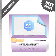 Disposable Underpads, Super Absorbent 17 x 13 Inches, 100 Count, Leakproof