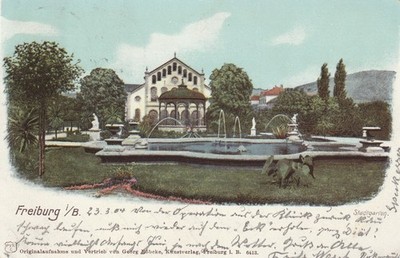 Postcard Freiburg i.B. 1904 City Garden (T228)