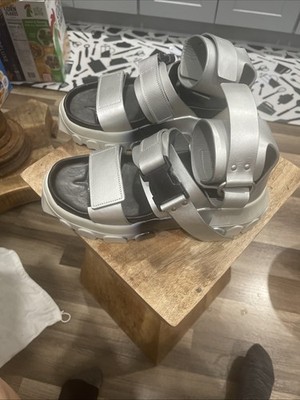 Rick Owen s Grey and Black Sandal Made In Italy Size 8 Worn Once.  