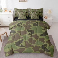 Big Pike Fish Comforter Set 7 Piece Fishing and Hunting Theme Bedding Sets Fu...