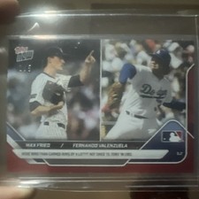 2025 Topps Now #130 Max Fried Fernando Valenzuela RED Foil Parallel 2/5