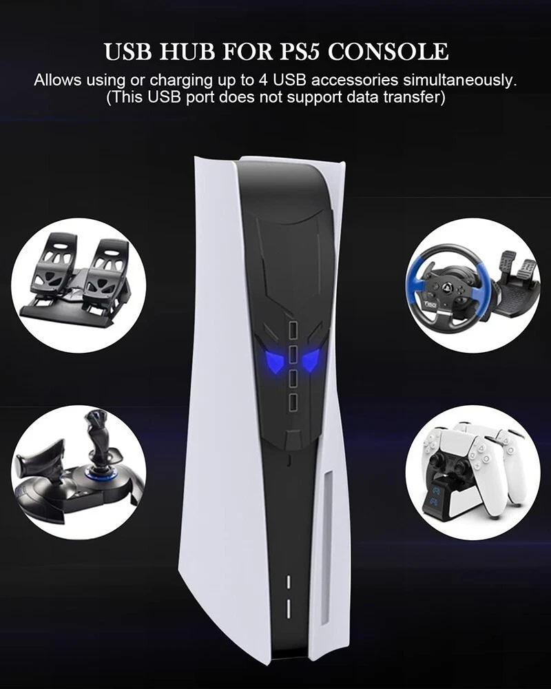 USB Hub Charger Splitter Adapter with USB Adapter Cable, Multi-Platform For PS5