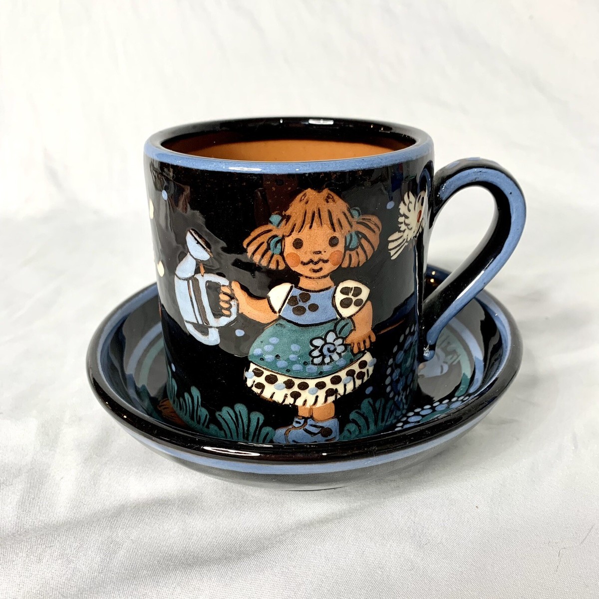 民芸陶器Schneider Steffisburg他　3枚セット Vintage 60's Hans Schneider Steffisburg Swiss Folk Art Pottery Cup