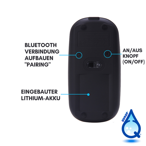 Bluetooth Maus Wireless Akkubetrieben 1600DPI Kabellos Flach Apple Mac iOS - Bild 6 von 7