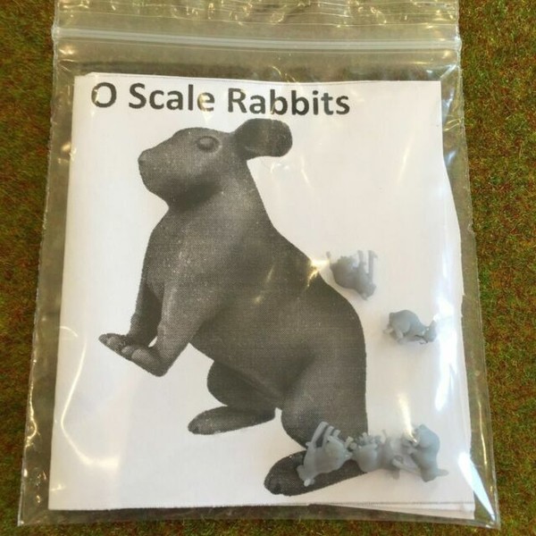 O Scale Rabbits Model Raiway Farm Animals Resin Wargame Scenery 0