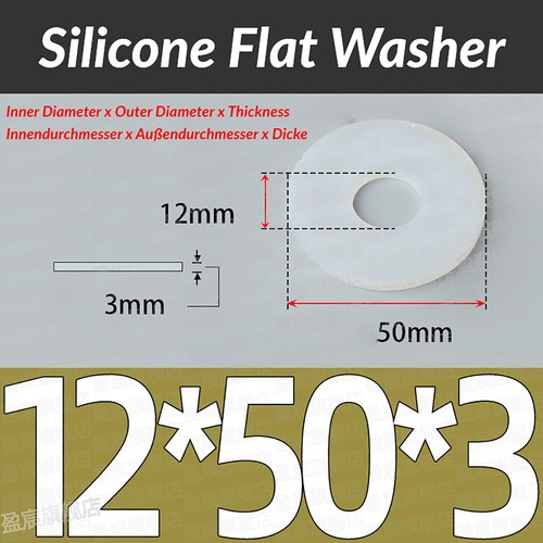 Silicone Plain Flat Washer O Rings Sealing Gaskets Ring Food Grade Thickn1mm-5mm - Picture 162 of 235