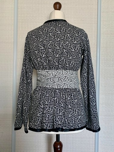 Kimono Wrap Blouse with Obi Belt - Black & Ivory Printed Cotton - UK12 BNWOT - Picture 6 of 9