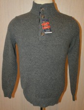 Men's IZOD Black Gray Blend Mock Neck Long Sleeve Sweater Top Size Small