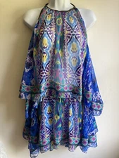 Zara Blue Multicolored Printed Coord Skirt & Top Two Piece Set, NWT Sz S & L