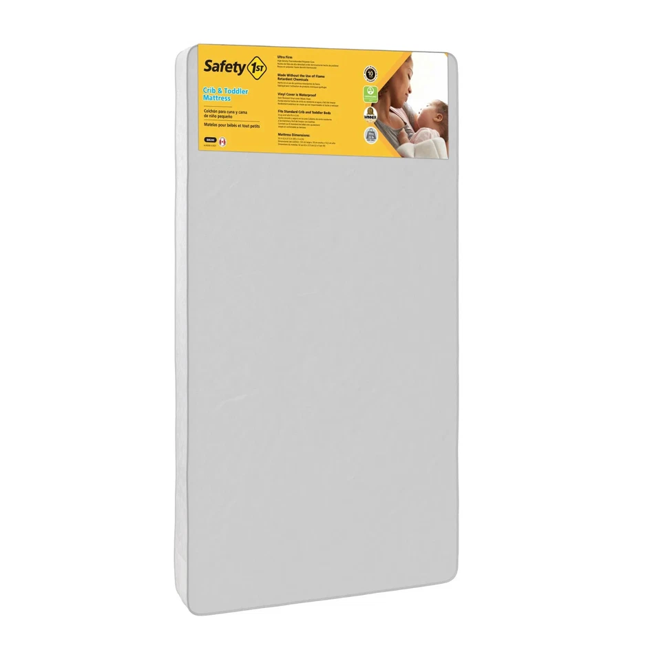 Safety 1st Sweet Dreams 5" Firm Crib & Toddler Mattress, Thermo-Bonded Co, White - Image 2 of 4