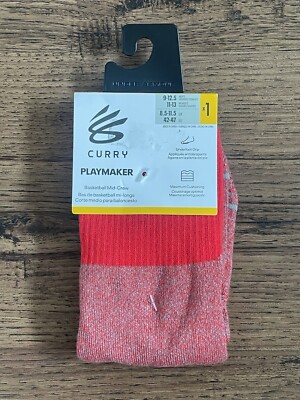 Under Armour SAMPLE Steph Curry Playmaker Socks Red size mens 9-12.5/wmns 11-13
