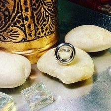 Genuine 925 Sterling Silver Donut Adjustable Fashion Ring Sizes 7 8