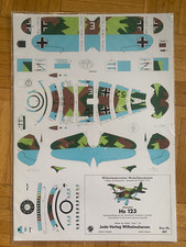 Henschel Hs 123  Jade-Verlag Wilhelmshaven 1:50 Modellbaubogen Ausschneidebogen