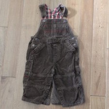 Vintage OshKosh Brown Corduroy Cargo Style Overalls 12 Month