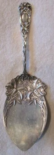 New Art Durgin Sterling Silver pie cake knife server Iris