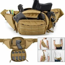 Tactical Pistol Pouch Waist Gun Pack Bag Fanny Packs Concealed Carry Gun Holster