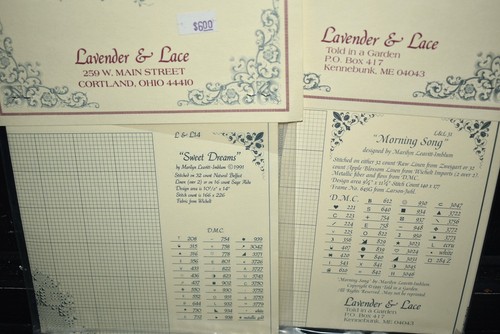 Vintage Lot of 12 Cross Stitch Charts Lavender Lace Black Swan Samplers Angels - Picture 5 of 14