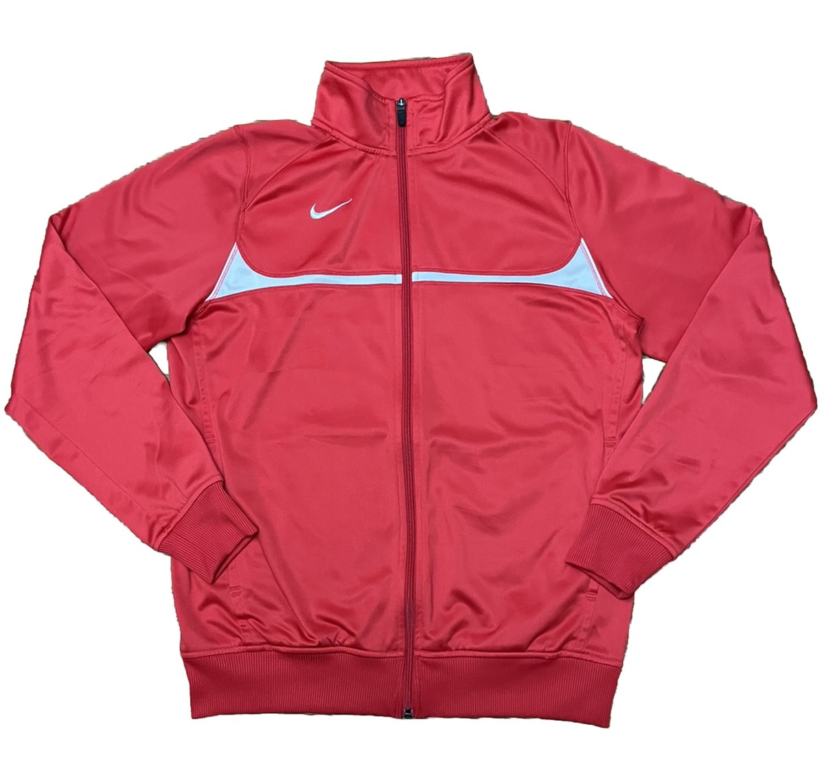 Nike Men's Red Full Zip Retro Style Track Jacket Size Medium