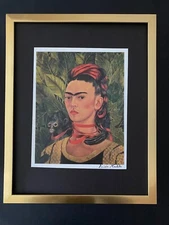 FRIDA KAHLO | Signed Print from Mexico "Self Portrait" + Framed | Buy it Now!