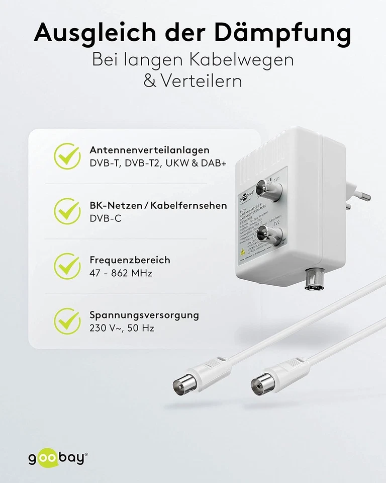 AMPLIFICADOR ANTENA TELEVISION TV TDT COMPACTO MINI INTERIOR 2 SALIDAS - Imagen 2 de 3