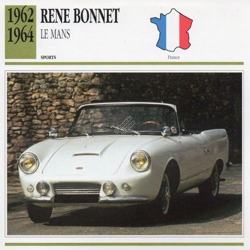 1962-1964 Rene Motorhaube Le Mans Sport Oldtimer Foto/Info Maxi Karte