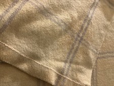 Vintage Lilac Cream Plaid Wool Blanket 66 X 58