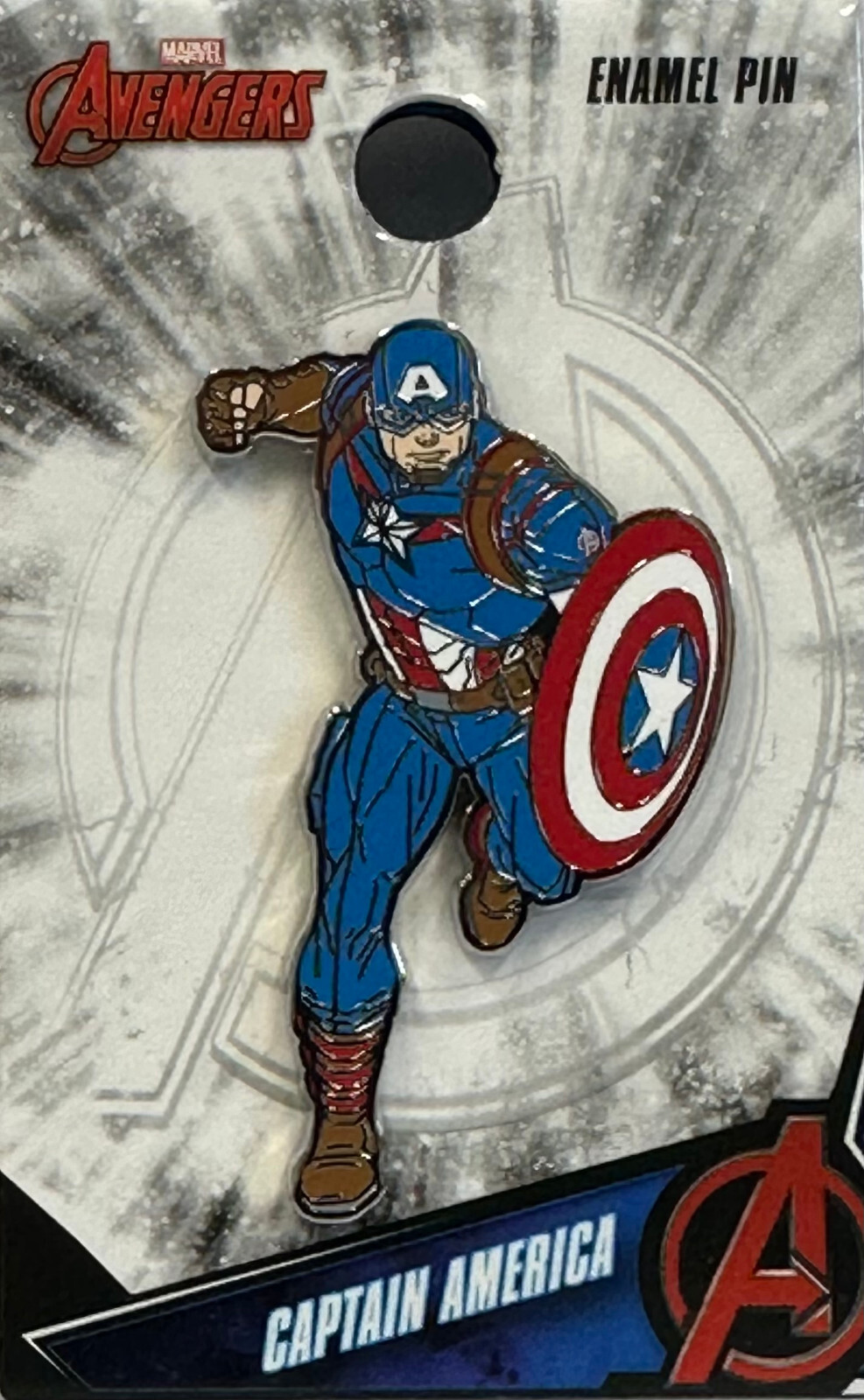 Enamel Pin - Marvel Avengers - Captain America Embossed Lapel Badge NEW Comic