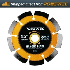 POWERTEC 4-1/2" Laser-Welded Segmented Diamond Saw Blade for Angle Grinder