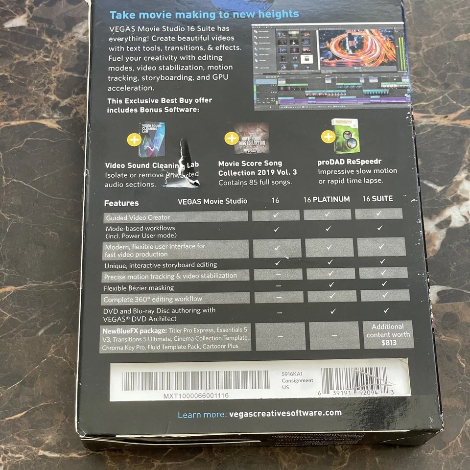 Vegas Movie Studio 16 Retail Box Disc - Image 2 of 3