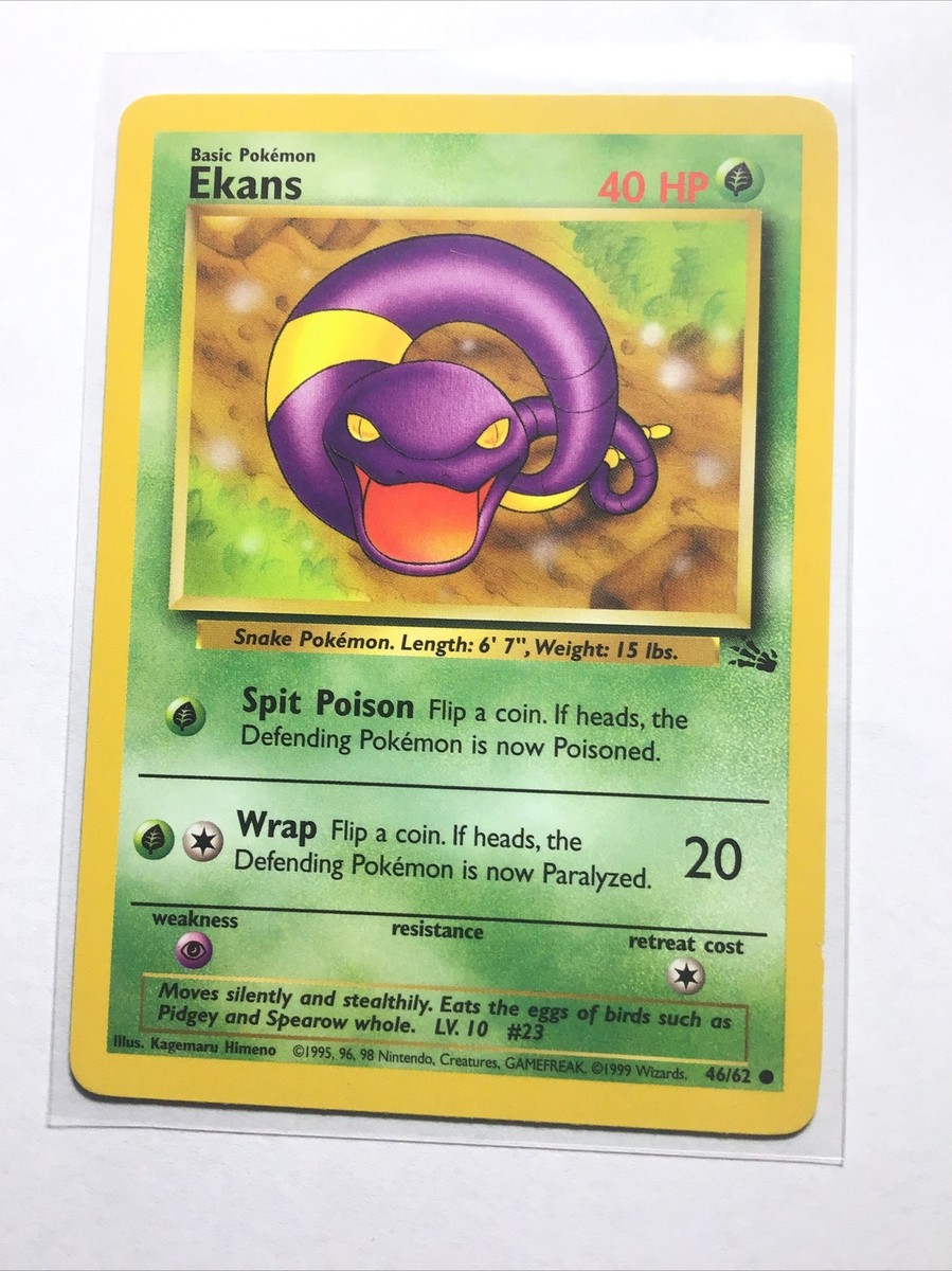 1995 ekans pokemon card value EKANS - 46/62 - Fossil - Pokemon Card