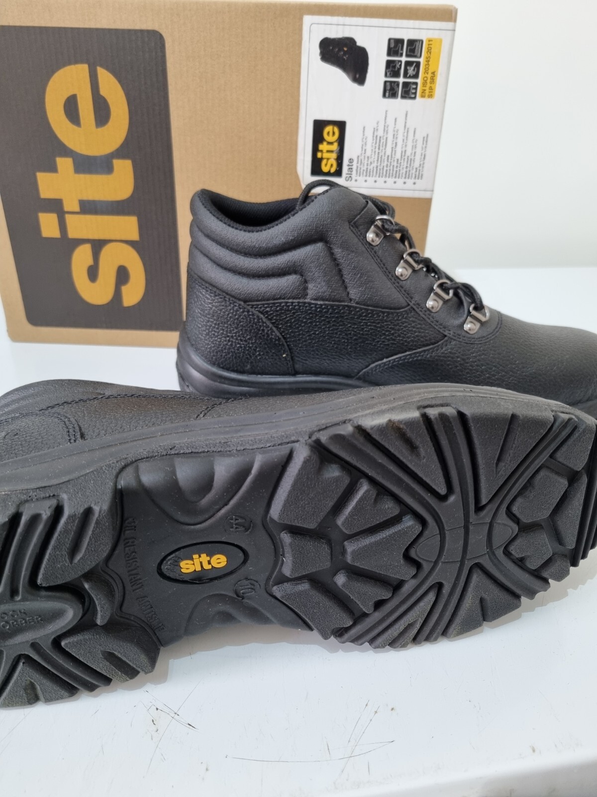 Site Slate Safety Boots Black Size 10 UK eBay