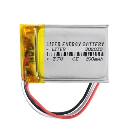 Batterie 3 câbles 302030 LiPo 3,7V 150mAh 0,555Wh 1S 5C litre batterie énergé... - Photo 1/4