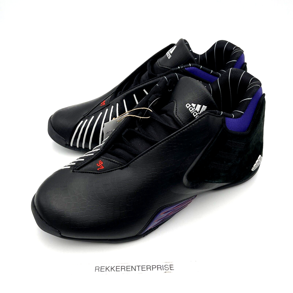 Adidas TMAC 3 Restomod Raptors Black Purple Basketball Shoes Adidas TMAC 3 Restomod Raptors Black Purple Basketball Shoes