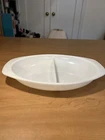 Vintage Pyrex 1063 1 & ½ Quart White Ovenware Divided Split Casserole Dish